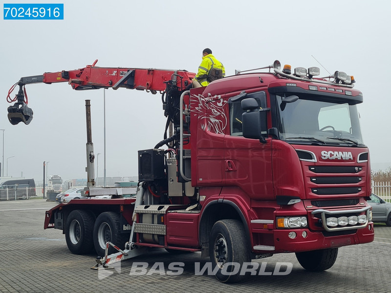 Scania R580 6X4 3-Pedals Jonsered J28505 83 Crane Kran Steel-suspension Retarder Euro 6 - משאית עץ, משאית מנוף: תמונה 3 Scania R580 6X4 3-Pedals Jonsered J28505 83 Crane Kran Steel-suspension Retarder Euro 6 - משאית עץ, משאית מנוף: תמונה 3