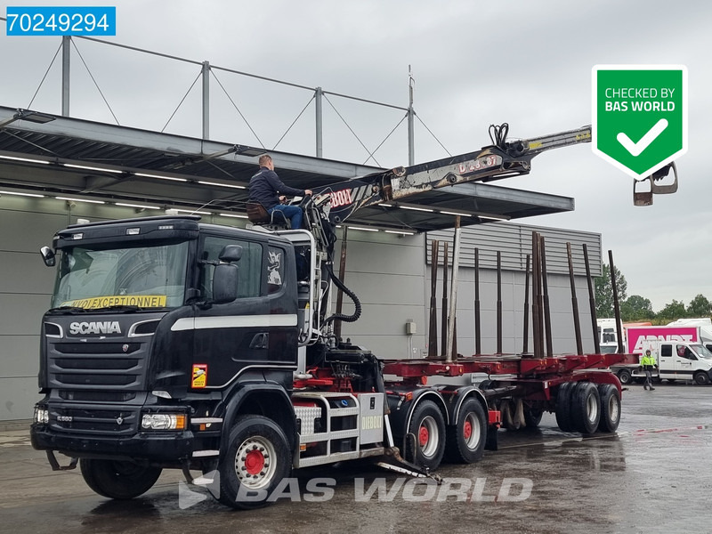 Scania R580 6X4 Holz Kran Diebolt D28 Full-Steell Extentable Trailer - משאית עץ, משאית מנוף: תמונה 1 Scania R580 6X4 Holz Kran Diebolt D28 Full-Steell Extentable Trailer - משאית עץ, משאית מנוף: תמונה 1