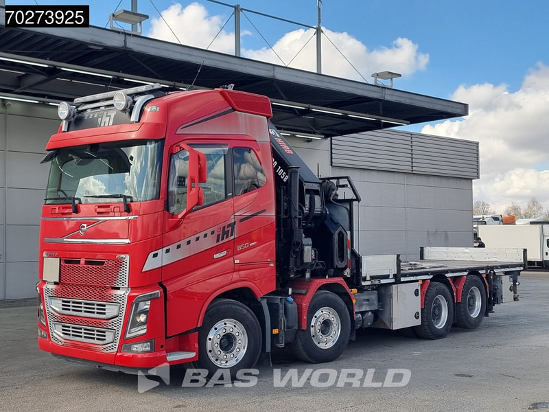 משאית צד נופל/ שטוחה, משאית מנוף Volvo FH16 650 8X4 Hiab X-HIPRO 1058EP-6 Kran Crane ADR Lift+Lenkachse Euro 6: תמונה 13