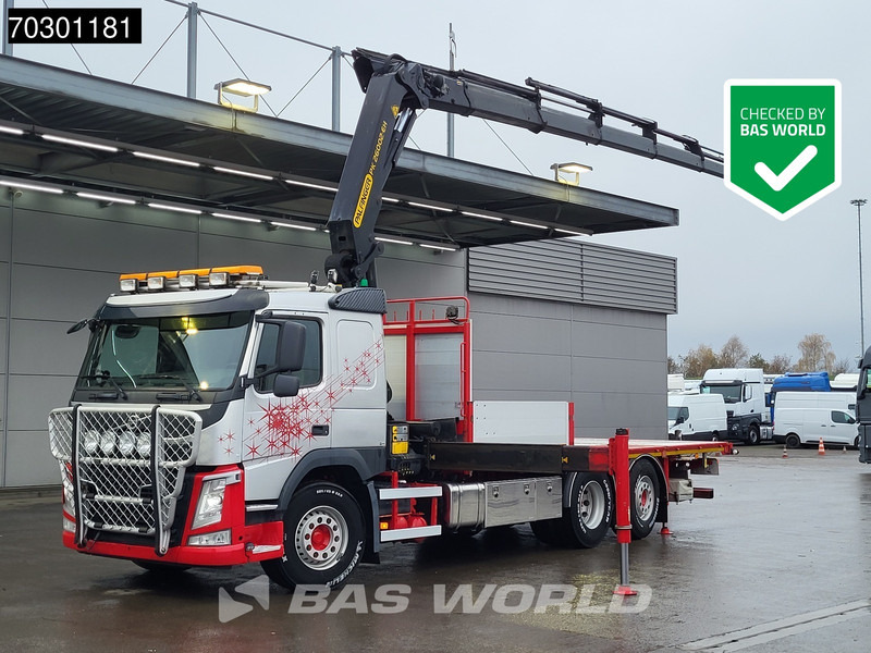 Volvo FM 410 FM 6X2 Palfinger PK 26002-EH E Kran Crane Lift +steering axle Automatic Euro 6 - משאית צד נופל/ שטוחה, משאית מנוף: תמונה 1 Volvo FM 410 FM 6X2 Palfinger PK 26002-EH E Kran Crane Lift +steering axle Automatic Euro 6 - משאית צד נופל/ שטוחה, משאית מנוף: תמונה 1