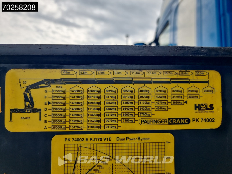 משאית צד נופל/ שטוחה, משאית מנוף Volvo FM 440 8X2 Palfinger PK74002 Crane Kran + JIB + Winch Lift-Lenkachse Euro 5: תמונה 14