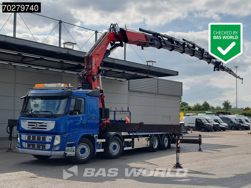 משאית צד נופל/ שטוחה, משאית מנוף Volvo FM 450 8X2 FASSI 100 Ton/Meter Crane Kran 7 + 6 Jib Lift+steering Axle Euro 5: תמונה 1