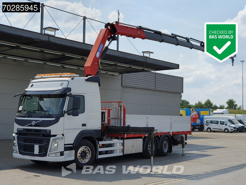 Volvo FM 500 6X2 HMF 3220-K7 Crane Kran Lift-Steering Axle Euro 6 - משאית צד נופל/ שטוחה, משאית מנוף: תמונה 1 Volvo FM 500 6X2 HMF 3220-K7 Crane Kran Lift-Steering Axle Euro 6 - משאית צד נופל/ שטוחה, משאית מנוף: תמונה 1
