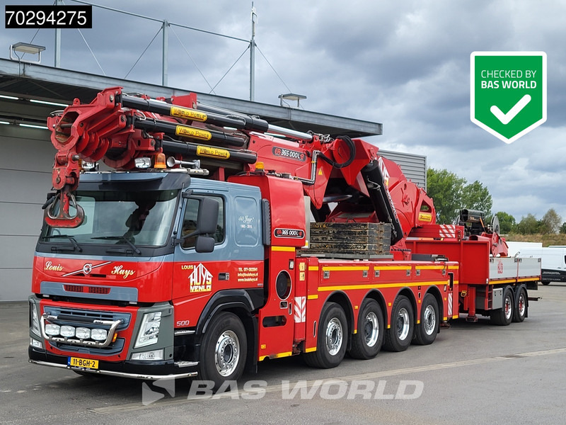 Volvo FM 500 FM 10X4 Erkin World Power ER 365000L8 Crane+Jib Lift+Steering-Axle Big-Axle Euro 6 - משאית צד נופל/ שטוחה, משאית מנוף: תמונה 1 Volvo FM 500 FM 10X4 Erkin World Power ER 365000L8 Crane+Jib Lift+Steering-Axle Big-Axle Euro 6 - משאית צד נופל/ שטוחה, משאית מנוף: תמונה 1