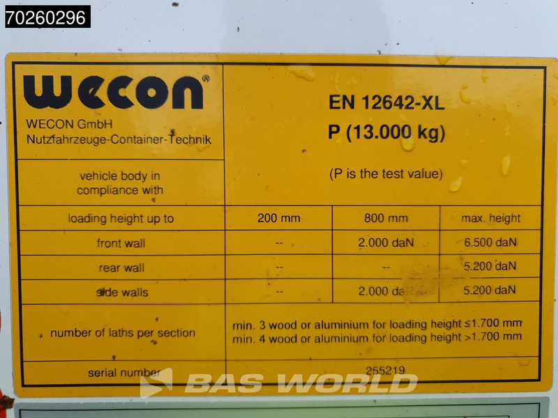 גוף החלפה עם וילונות צד Wecon WPR 715 SG Durchladesysteem / LKW Aufbau auf Stützen: תמונה 13 גוף החלפה עם וילונות צד Wecon WPR 715 SG Durchladesysteem / LKW Aufbau auf Stützen: תמונה 13