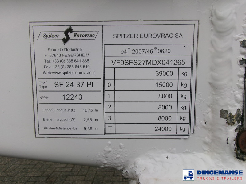 סמיטריילר מכל SPITZER Powder tank alu 37 m3 / 1 comp: תמונה 10