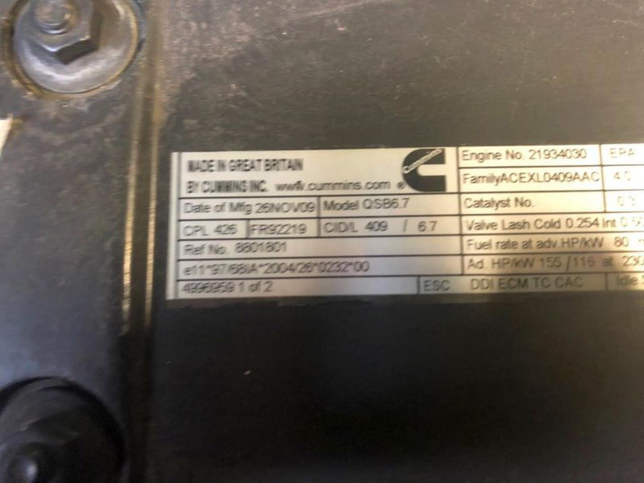 Cummins QSB6.7 155 - מנוע: תמונה 2 Cummins QSB6.7 155 - מנוע: תמונה 2