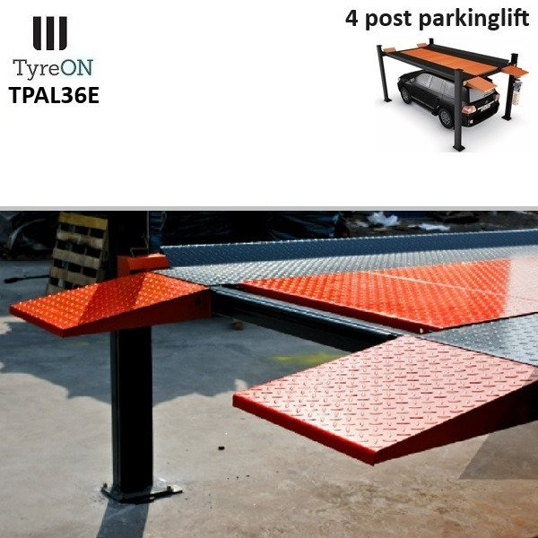 TPAL36E 4 post parking lift- 3.6T - Height 222 cm - 480 cm runways - Electric release - For indoor and outdoor use - 230V - Park 2 vehicles on top of each - ציוד לסדנאות: תמונה 3 TPAL36E 4 post parking lift- 3.6T - Height 222 cm - 480 cm runways - Electric release - For indoor and outdoor use - 230V - Park 2 vehicles on top of each - ציוד לסדנאות: תמונה 3