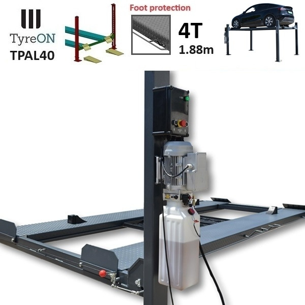 TPAL40 4T mobile hobby 4 post car lift (4 post parking lift) - Lifting height 188 cm - Runways 415 cm with roll-off protection - 230 V - RAL 7016 anthracite gray - ציוד לסדנאות: תמונה 3 TPAL40 4T mobile hobby 4 post car lift (4 post parking lift) - Lifting height 188 cm - Runways 415 cm with roll-off protection - 230 V - RAL 7016 anthracite gray - ציוד לסדנאות: תמונה 3