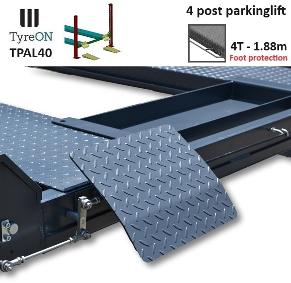 TPAL40 mobile 4 post parking lift for car - 4T - Height 188 cm - Long 415 cm runways with automatic roll-off protection - 230V-1 phase - To park 2 vehicles on top of each - ציוד לסדנאות: תמונה 4 TPAL40 mobile 4 post parking lift for car - 4T - Height 188 cm - Long 415 cm runways with automatic roll-off protection - 230V-1 phase - To park 2 vehicles on top of each - ציוד לסדנאות: תמונה 4