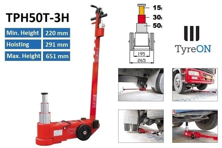 TPH50T-3H Air hydraulic jack 50 Tons - ציוד לסדנאות: תמונה 1 TPH50T-3H Air hydraulic jack 50 Tons - ציוד לסדנאות: תמונה 1