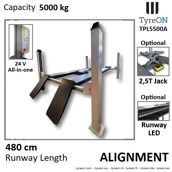 TPL5500A 4 post alignment car lift - 4.8 meter runways - 5T - ציוד לסדנאות: תמונה 2 TPL5500A 4 post alignment car lift - 4.8 meter runways - 5T - ציוד לסדנאות: תמונה 2