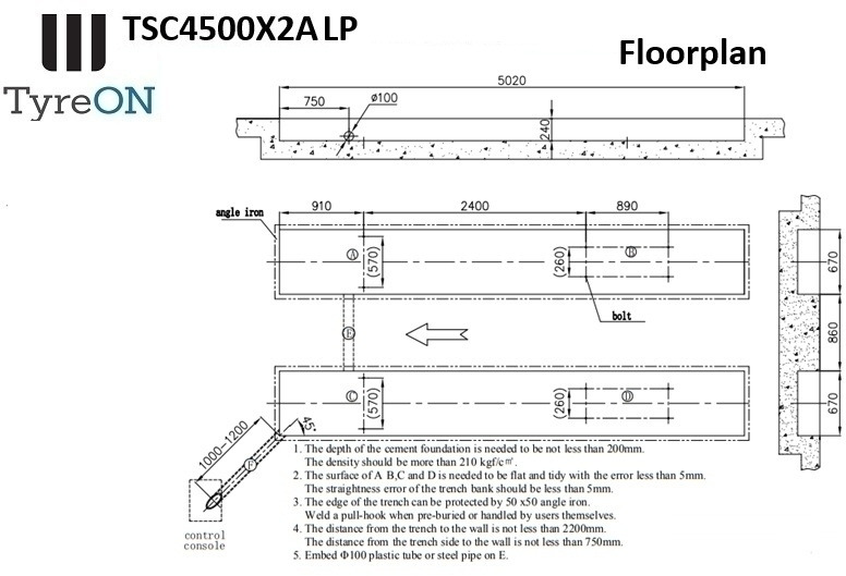 ציוד מחסן TSC4500X2A LP wheel alignment lift - On floor - Free wheel lifting system - 4.8 m led lightened runways (63 cm wide) - 210 cm lifting height -  4.5 T: תמונה 8