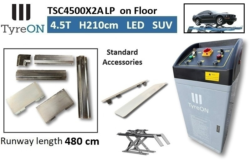 ציוד מחסן TSC4500X2A LP wheel alignment lift - On floor - Free wheel lifting system - 4.8 m led lightened runways (63 cm wide) - 210 cm lifting height -  4.5 T: תמונה 6