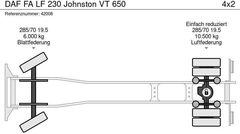 מטאטא כבישים DAF FA LF 230 Johnston VT 650: תמונה 17