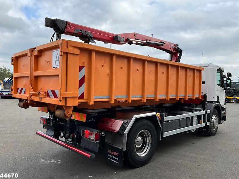 מזהיר, משאית מנוף Scania P 320 HMF 12 Tonmeter Z-kraan + Kipper 11m³: תמונה 7
