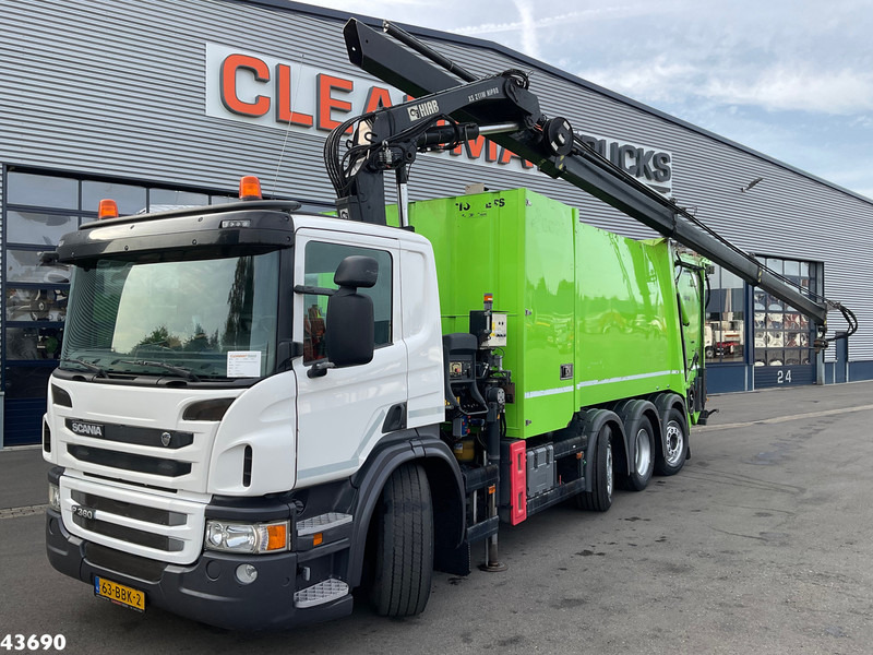 Scania P 360 Faun 18m³ + Hiab crane + Underground Container Washing Installation - משאית אשפה: תמונה 1 Scania P 360 Faun 18m³ + Hiab crane + Underground Container Washing Installation - משאית אשפה: תמונה 1