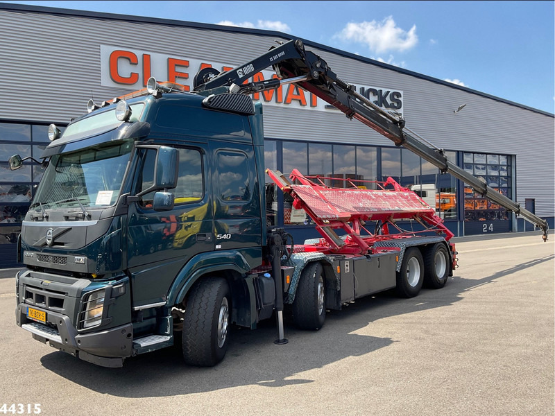 משאית מערכת כבלים, משאית מנוף Volvo FMX 540 8x4 Euro 6 Hiab 28 Tonmeter laadkraan: תמונה 1