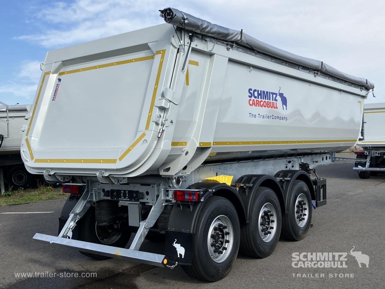 חָדָשׁ סמיטריילר עם מזהיר SCHMITZ Auflieger Kipper Stahlrundmulde 29m³: תמונה 7