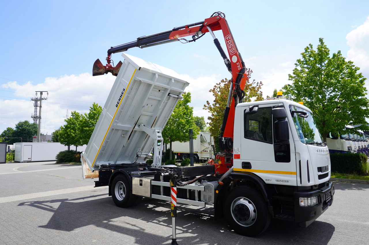 משאית צד נופל/ שטוחה, משאית מנוף IVECO Eurocargo 160E22 EEV Dump truck / Bortmatic / Crane FASSI F95A.0.22: תמונה 10