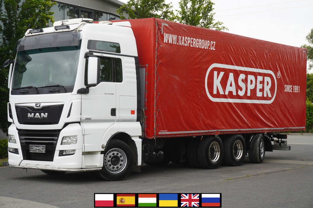 MAN MAN TGX 35.580 E6 8x4 /4 / 23 EPAL tarp superstructure / 4th axle steered - משאית וילונות צד: תמונה 1 MAN MAN TGX 35.580 E6 8x4 /4 / 23 EPAL tarp superstructure / 4th axle steered - משאית וילונות צד: תמונה 1