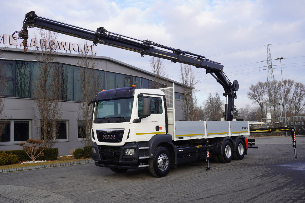 MAN TGS 26.400 / HDS HIAB 244 EP-4 HIDUO 8500 kg / 6x4 - משאית צד נופל/ שטוחה, משאית מנוף: תמונה 1 MAN TGS 26.400 / HDS HIAB 244 EP-4 HIDUO 8500 kg / 6x4 - משאית צד נופל/ שטוחה, משאית מנוף: תמונה 1