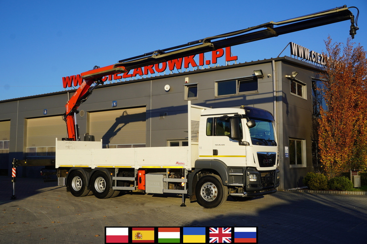 MAN TGS 26.420 E6 6x4 / Fassi F215A crane / 360 MTH! / 5.6 t capacity / 12.7 m reach / 120 tho. km! - משאית צד נופל/ שטוחה, משאית מנוף: תמונה 1 MAN TGS 26.420 E6 6x4 / Fassi F215A crane / 360 MTH! / 5.6 t capacity / 12.7 m reach / 120 tho. km! - משאית צד נופל/ שטוחה, משאית מנוף: תמונה 1