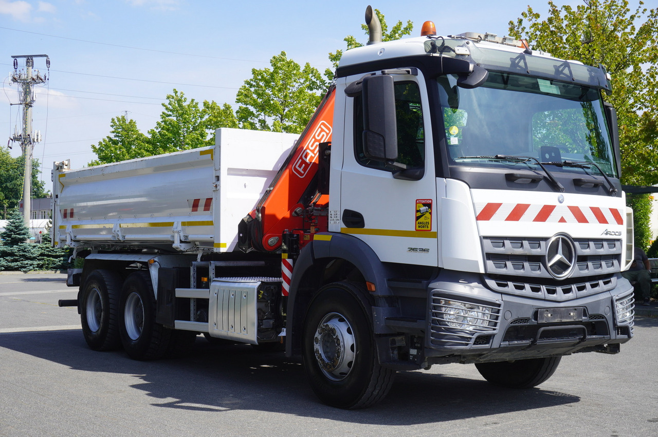 משאית מנוף MERCEDES-BENZ AROCS 2636 / Fassi F155A.0.22 crane 6t / 120 tho. km / 3-sided dump truck / 2 x Bordmatic: תמונה 10