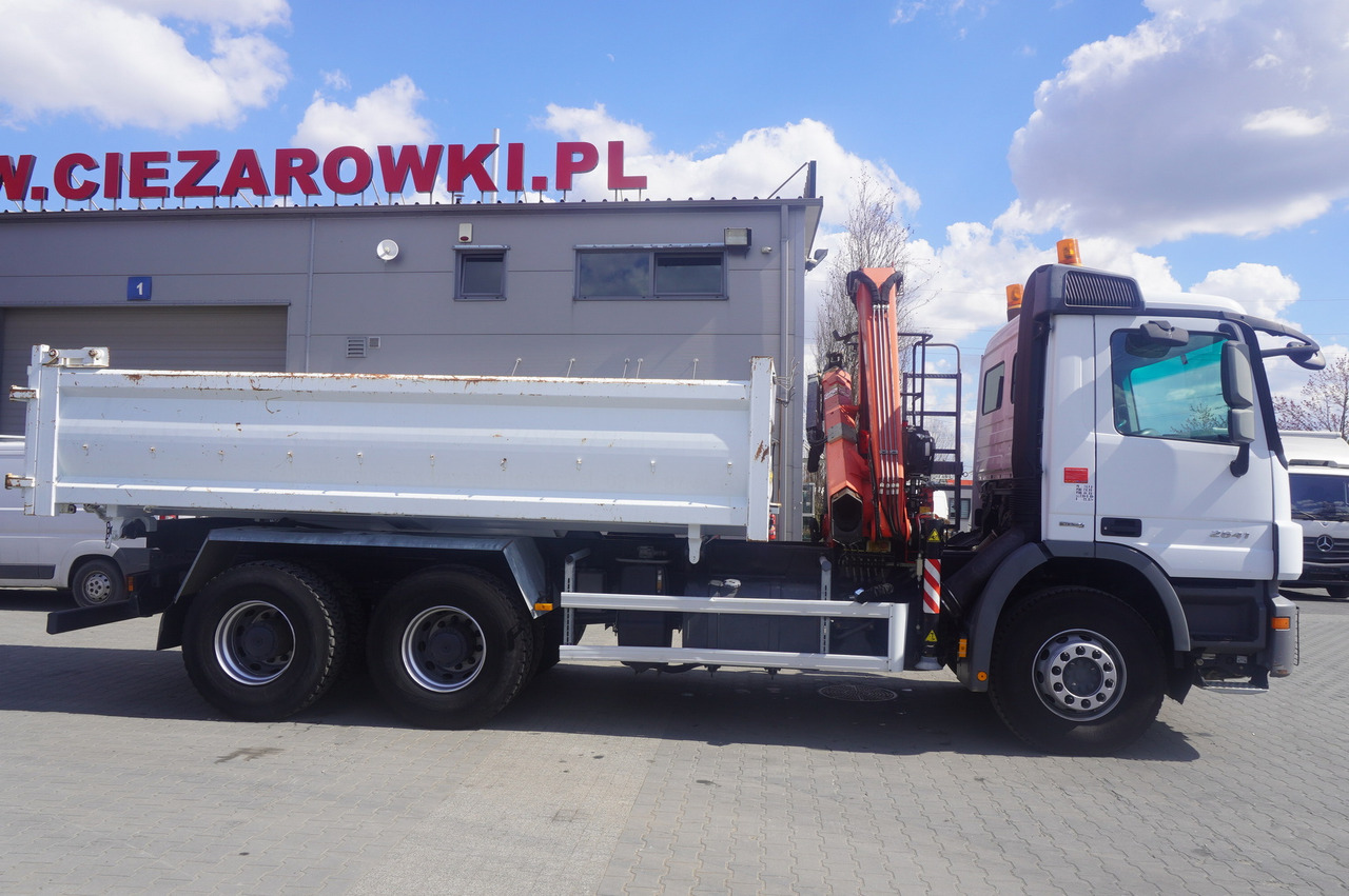 משאית צד נופל/ שטוחה, משאית מנוף MERCEDES-BENZ Actros 2641 6×4 E5 / Crane / Dumper / 110000 km!: תמונה 11
