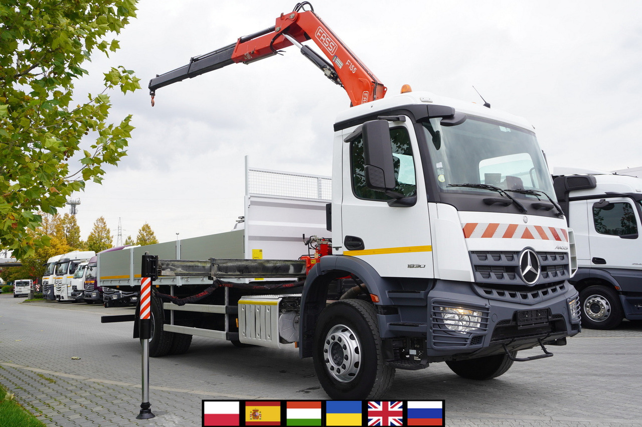 MERCEDES-BENZ Arocs 1830 / Flatbed 16 EPAL / HDS Fassi 155 / Reach 8 m / Load capacity 6160 kg - משאית מנוף: תמונה 1 MERCEDES-BENZ Arocs 1830 / Flatbed 16 EPAL / HDS Fassi 155 / Reach 8 m / Load capacity 6160 kg - משאית מנוף: תמונה 1