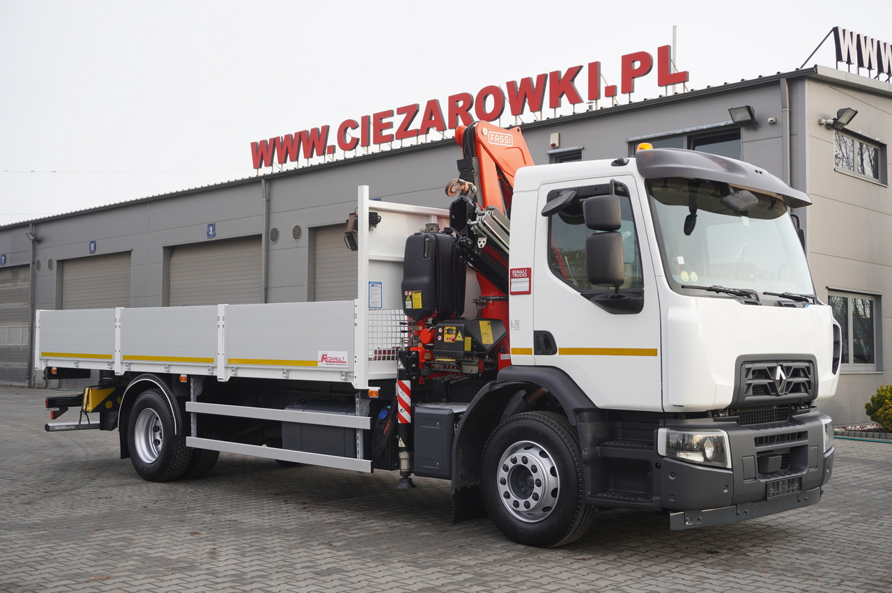 RENAULT C280 DTI 8 / FASSI crane 5.6 T / range 8 m / Flatbed 15 EPAL - משאית צד נופל/ שטוחה, משאית מנוף: תמונה 2 RENAULT C280 DTI 8 / FASSI crane 5.6 T / range 8 m / Flatbed 15 EPAL - משאית צד נופל/ שטוחה, משאית מנוף: תמונה 2
