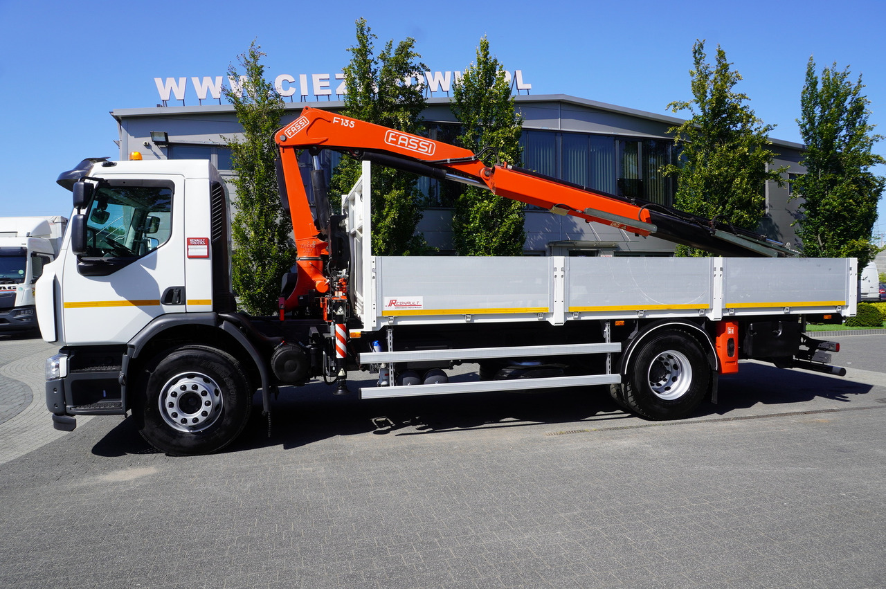 RENAULT C280 DTI 8 / FASSI crane 5.6 T / range 8 m / Flatbed 15 EPAL - משאית צד נופל/ שטוחה, משאית מנוף: תמונה 2 RENAULT C280 DTI 8 / FASSI crane 5.6 T / range 8 m / Flatbed 15 EPAL - משאית צד נופל/ שטוחה, משאית מנוף: תמונה 2