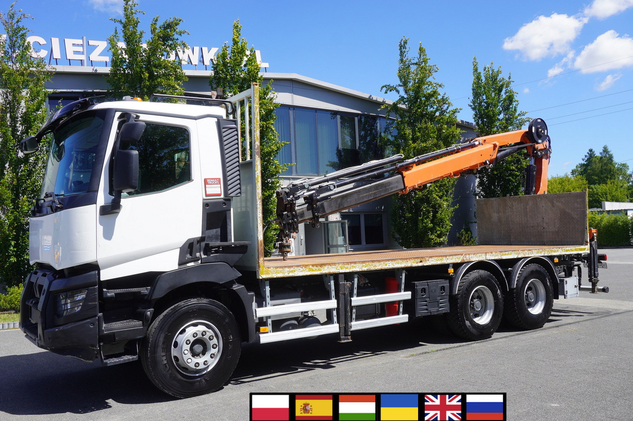 RENAULT C380 Comfort 6x4 / Atlas 6.1 T crane / range 12.3 m - משאית צד נופל/ שטוחה, משאית מנוף: תמונה 1 RENAULT C380 Comfort 6x4 / Atlas 6.1 T crane / range 12.3 m - משאית צד נופל/ שטוחה, משאית מנוף: תמונה 1