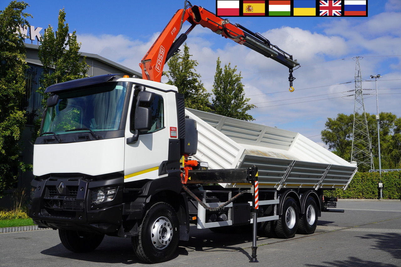 RENAULT K380 6×4 / FASSI F175 crane 7.85 t / 120 thousand km! / 2-sided tipper - משאית מנוף: תמונה 1 RENAULT K380 6×4 / FASSI F175 crane 7.85 t / 120 thousand km! / 2-sided tipper - משאית מנוף: תמונה 1