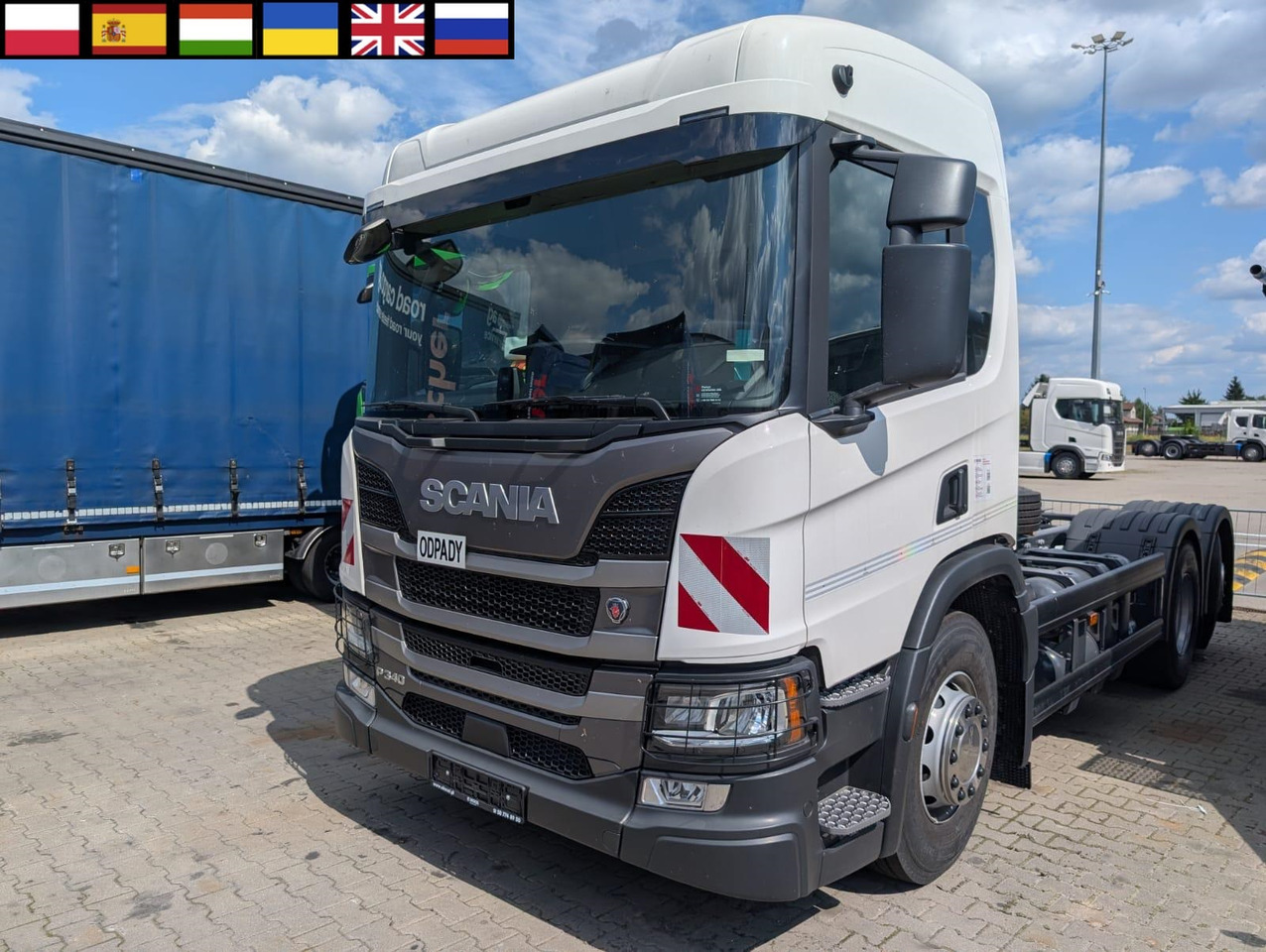 SCANIA P 340 B6x2*4NA / chassis frame / steering axle / CNG / large cab / 8 units - משאית עם שלדת תא: תמונה 1 SCANIA P 340 B6x2*4NA / chassis frame / steering axle / CNG / large cab / 8 units - משאית עם שלדת תא: תמונה 1
