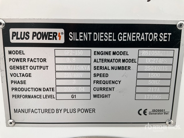 2025 Plus Power GF2-150 150 kVA (Unused) Generator Set - ערכת גנרטורים: תמונה 2 2025 Plus Power GF2-150 150 kVA (Unused) Generator Set - ערכת גנרטורים: תמונה 2