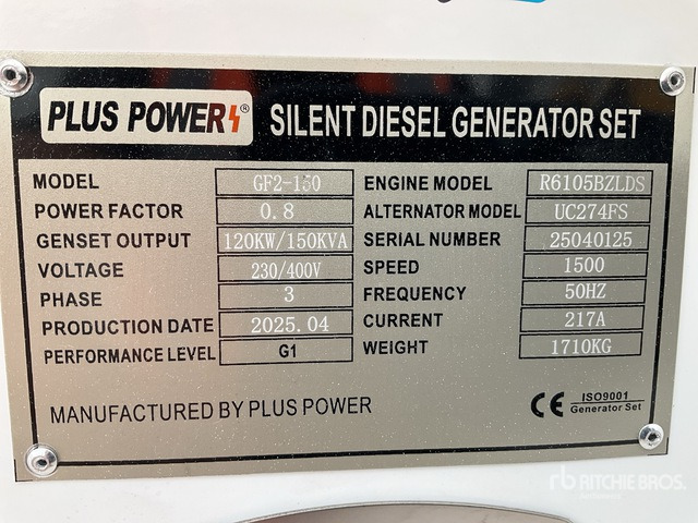 2025 Plus Power GF2-150 150 kVA (Unused) Generator Set - ערכת גנרטורים: תמונה 1 2025 Plus Power GF2-150 150 kVA (Unused) Generator Set - ערכת גנרטורים: תמונה 1
