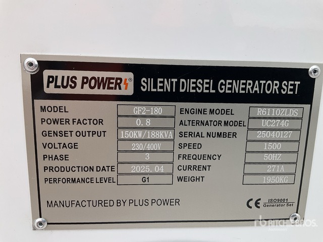 2025 Plus Power GF2-180 180 kVA (Unused) Generator Set - ערכת גנרטורים: תמונה 2 2025 Plus Power GF2-180 180 kVA (Unused) Generator Set - ערכת גנרטורים: תמונה 2