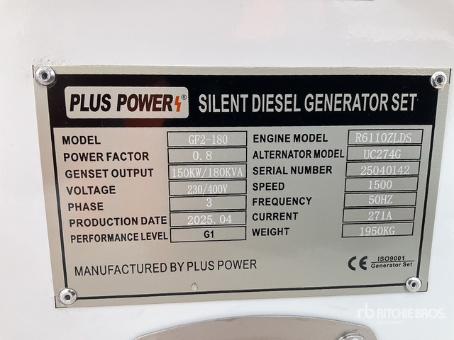 2025 Plus Power GF2-180 180 kVA (Unused) Generator Set - ערכת גנרטורים: תמונה 1 2025 Plus Power GF2-180 180 kVA (Unused) Generator Set - ערכת גנרטורים: תמונה 1