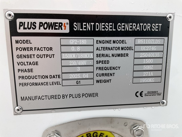 2025 Plus Power GF2-180 180 kVA (Unused) Generator Set - ערכת גנרטורים: תמונה 2 2025 Plus Power GF2-180 180 kVA (Unused) Generator Set - ערכת גנרטורים: תמונה 2