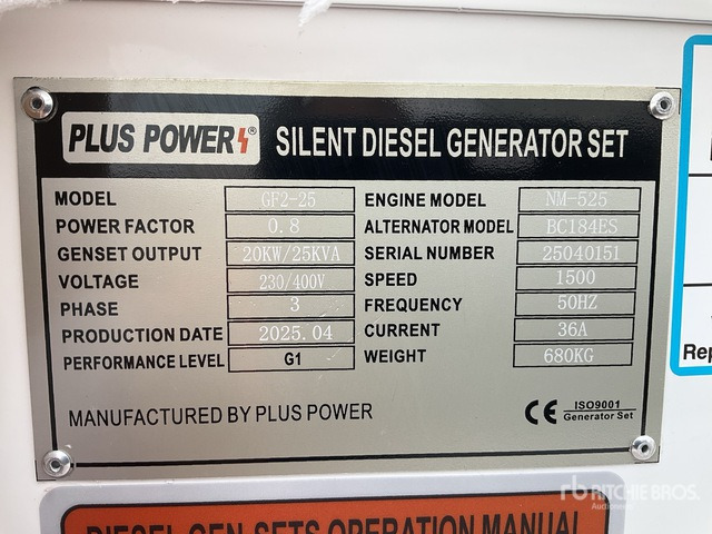 2025 Plus Power GF2-25 25 kVA (Unused) Generator Set - ערכת גנרטורים: תמונה 1 2025 Plus Power GF2-25 25 kVA (Unused) Generator Set - ערכת גנרטורים: תמונה 1