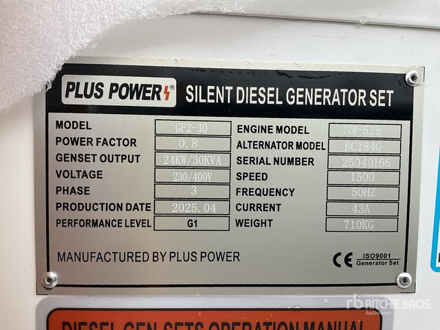 2025 Plus Power GF2-30 30 kVA (Unused) Generator Set - ערכת גנרטורים: תמונה 1 2025 Plus Power GF2-30 30 kVA (Unused) Generator Set - ערכת גנרטורים: תמונה 1