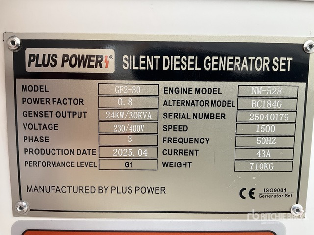 2025 Plus Power GF2-30 30 kVA (Unused) Generator Set - ערכת גנרטורים: תמונה 1 2025 Plus Power GF2-30 30 kVA (Unused) Generator Set - ערכת גנרטורים: תמונה 1