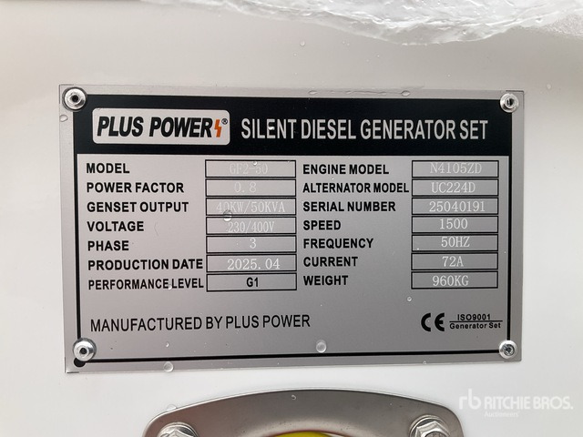 2025 Plus Power GF2-50 50 kVA (Unused) Generator Set - ערכת גנרטורים: תמונה 1 2025 Plus Power GF2-50 50 kVA (Unused) Generator Set - ערכת גנרטורים: תמונה 1
