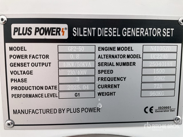 2025 Plus Power GF2-50 50 kVA (Unused) Generator Set - ערכת גנרטורים: תמונה 2 2025 Plus Power GF2-50 50 kVA (Unused) Generator Set - ערכת גנרטורים: תמונה 2