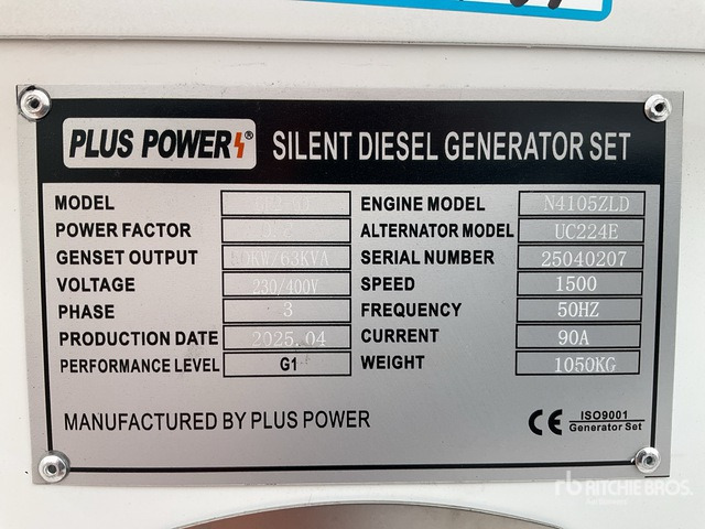 2025 Plus Power GF2-60 60 kVA (Unused) Generator Set - ערכת גנרטורים: תמונה 1 2025 Plus Power GF2-60 60 kVA (Unused) Generator Set - ערכת גנרטורים: תמונה 1