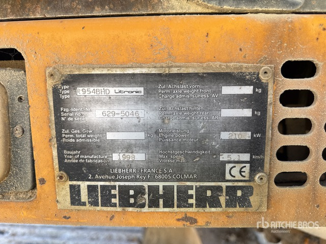 1998 Liebherr R954B HD Litronic Pelle Sur Chenilles Tracked Excavator - מחפר סורק: תמונה 1 1998 Liebherr R954B HD Litronic Pelle Sur Chenilles Tracked Excavator - מחפר סורק: תמונה 1
