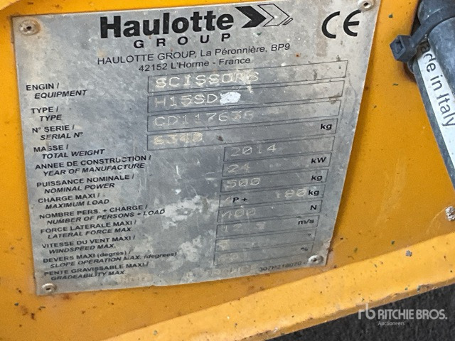 2014 Haulotte H15SDX 4x4 Diesel Scissor Lift - מעלית מספריים: תמונה 3 2014 Haulotte H15SDX 4x4 Diesel Scissor Lift - מעלית מספריים: תמונה 3