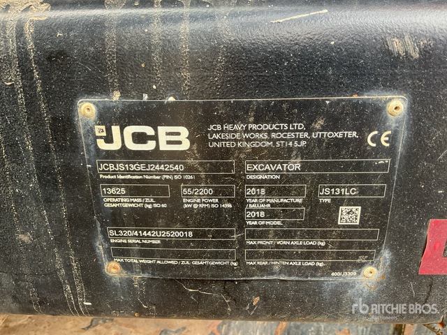 2018 JCB JS131LC Tracked Excavator - מחפר סורק: תמונה 2 2018 JCB JS131LC Tracked Excavator - מחפר סורק: תמונה 2