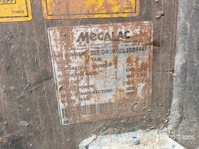 2020 Mecalac TA3H Hydrostatic Dumper - מסיר פסולת: תמונה 1 2020 Mecalac TA3H Hydrostatic Dumper - מסיר פסולת: תמונה 1